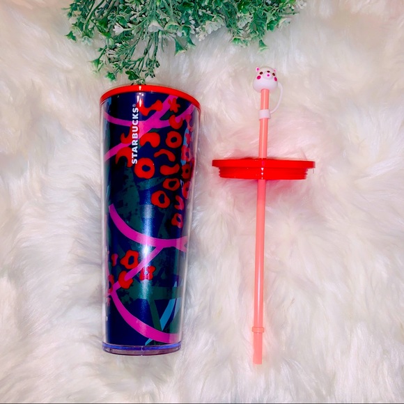 Starbucks Cheetah Animal Print Jungle Theme Fern Tumbler Cold Cup Summer 2021 - Picture 6 of 10